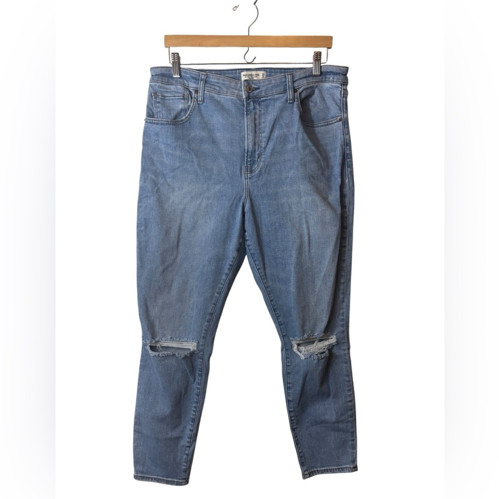 ABERCROMBIE & FITCH | super skinny ankle high rise denim blue jeans 33/16 33 16